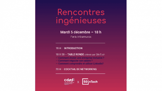 Rencontres Ingénieuses - afterwork dédié aux questions d'égalité des genres dans les études et carrières d'ingénieur·e·s